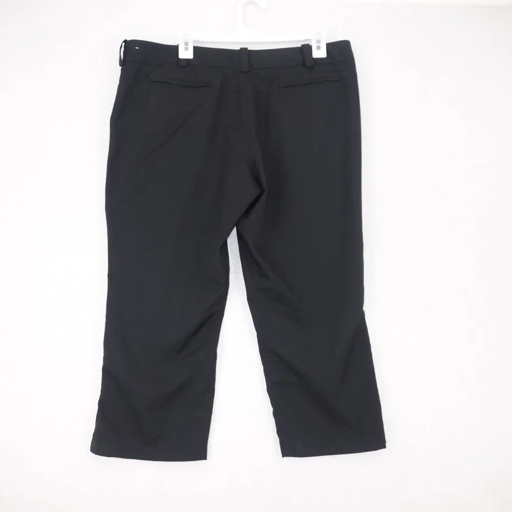 NIKE Golf Capri Pants Dri Fit Tour Performance Black Cropped Stretch Women's 12 - Picture 4 of 7